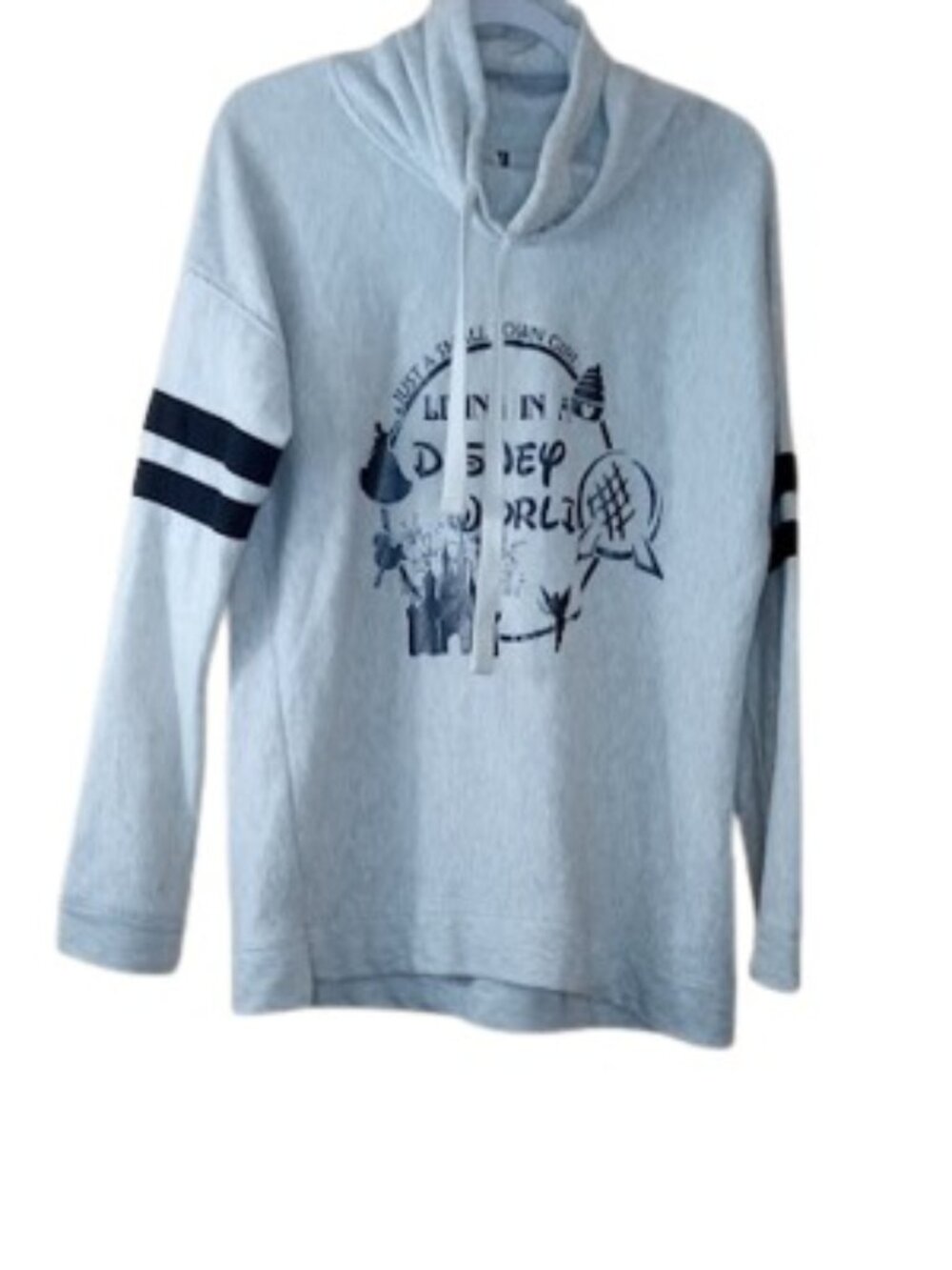 Pennant Womens Funnel Neck Jersey Sweatshirt Small Town Girl Disney World M